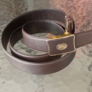 Burberry Vintage Brown Gold Leather Belt